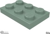 LEGO Plaat 2x3, 3021 Zandgroen 50 stuks