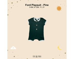 Boxpakje - Playsuit - Duurzaam handgemaakt - Pine groen - 2 jaar - 48 maanden