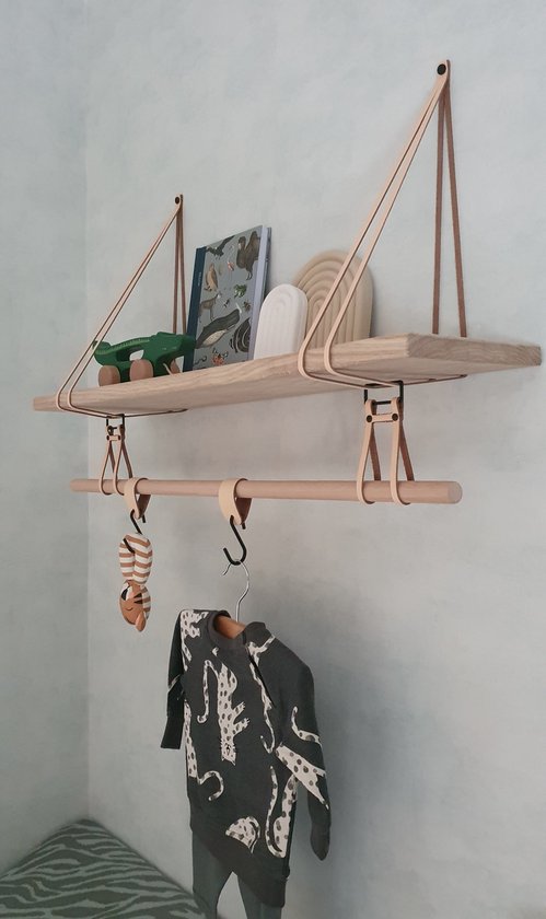 FIXER LE PRIX! 4x crochets en S | BLEU CLAIR - taille S (crochets en cuir S- crochets en S - porte-serviettes - patère - crochets de suspension)