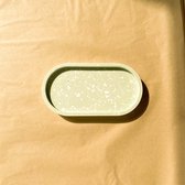 Ella Green - Ovale Terrazzo schaal - Mintgroen - Decoratie schaal - Handgemaakt - Onderzetter - Sieraden Houder - Aardewerk schaal