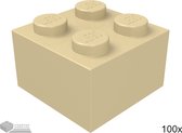 Lego Bouwsteen 2 x 2, 3003 Tan 100 stuks