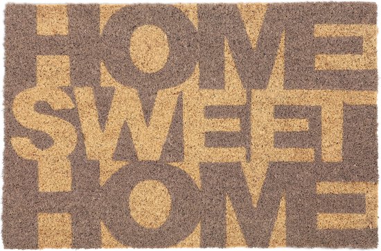 Relaxdays deurmat kokos - Home Sweet Home - kokosmat - voetmat - buitenmat - 40x60 cm