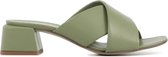 Mace Slippers / Slides Dames / Sandalen - M1117 - Blokhak Hoogte 4 cm - Groen - Maat 40