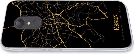 Telefoonhoesje Geschikt voor Xiaomi Geschikt voor Redmi 5 hoesje - Essen - Kaart - Goud - Siliconen Telefoonhoesje Telefoonhoesje