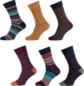 Sokken Heren - 6 Paar - Stippen/Strepen - Multicolour 40-46