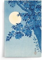 Walljar - Ohara Koson - Blossoming Cherry On A Moonlit Night - Muurdecoratie - Poster