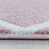 Woonkamer tapijt laagpolig tapijt diamant patroon lijnen roze kleur