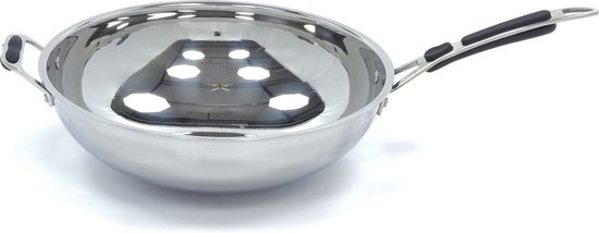 Wokpan - Ø 36 cm - RVS - Inductie van Merkloos — afbeelding 2