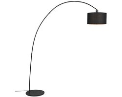 QAZQA vinossa - Moderne LED Smart Staande booglamp incl. wifi - 1 lichts - H 174 cm - Zwart - Woonkamer | Slaapkamer | Keuken