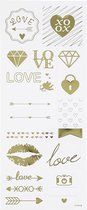 Stickers - goud - love - 10x24 cm