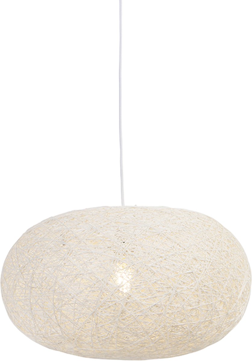 QAZQA Corda Flat 50 - Hanglamp - 1 lichts - wit