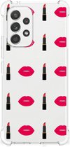 Telefoonhoesje Geschikt voor Samsung Galaxy A53 5G Hippe Hoesje met transparante rand Lipstick Kiss