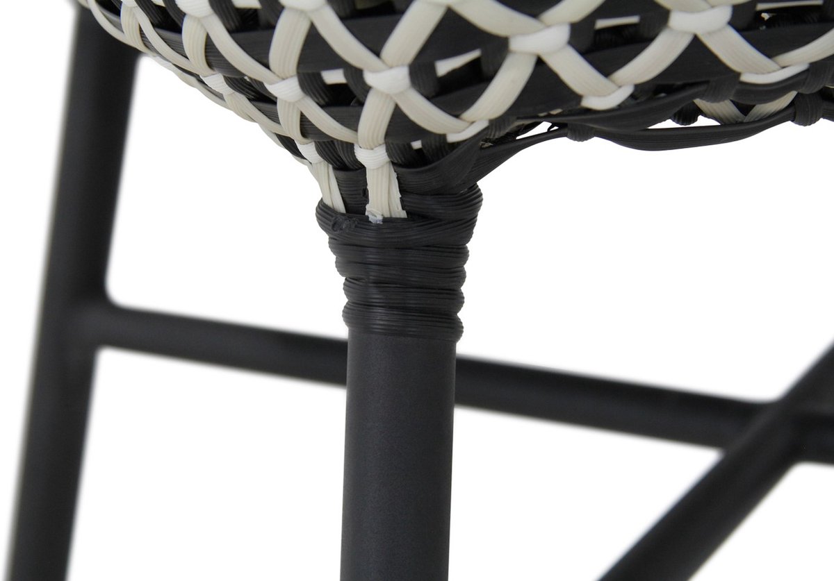 Hartman Delphine chaise de jardin dining - Noir/Blanc Wicker