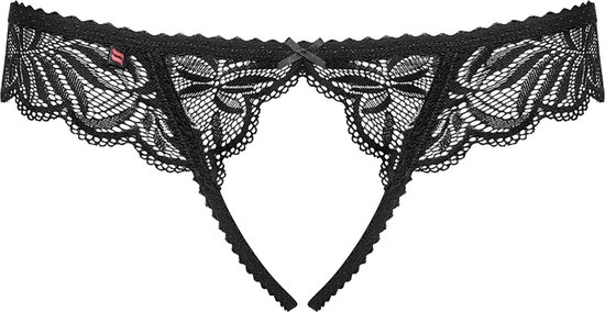 Obsessive Contica Kruisloze Slip - Erotische Lingerieset - Maat L/XL - Zwart