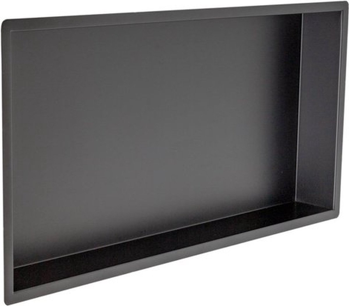 Saniclass Hide inbouwnis badkamer - 30x60x10cm - RVS met flens zwart