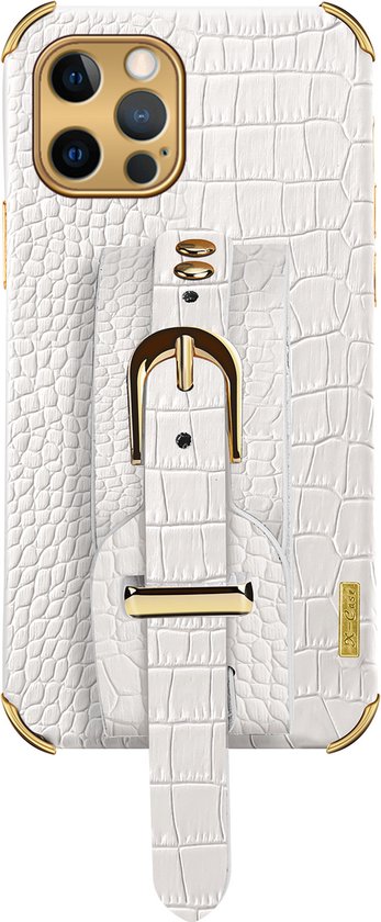 Coque Arrière Samsung Galaxy S22 Plus avec Poignée - Cuir PU - Coque Arrière - Samsung Galaxy S22 Plus - Wit