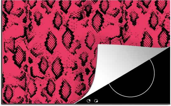 KitchenYeah® Inductie beschermer 81x52 cm - Slangenprint - Dieren - Roze - Kookplaataccessoires - Afdekplaat voor kookplaat - Inductiebeschermer - Inductiemat - Inductieplaat mat