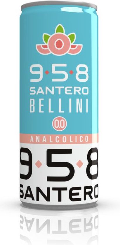 Santero 958 sans alcool Bellini canette 0 0,0% (barquette de 4 pièces)