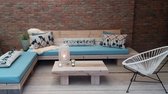 Canapé lounge avec pieds en bois - canapé lounge d'angle - canapé de jardin - échafaudage bois - canapé relax - Philline.be