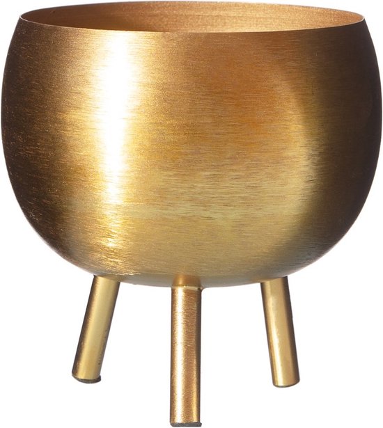 sass&belle bloempot goud mat metaal , op pootjes . Set van 2 stuks