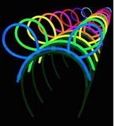 Fluoriserende Brillen - Diadeem - 4 stuks - Groen - Glow in the Dark Diadeem Partypakket