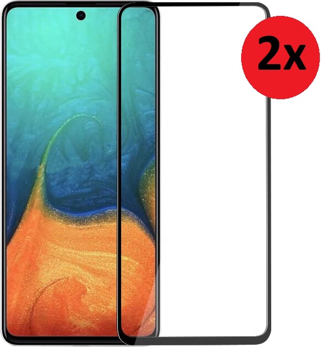 MoDo screenprotector Geschikt voor Samsung Galaxy A53 5G - Full Glas - 2 stuks