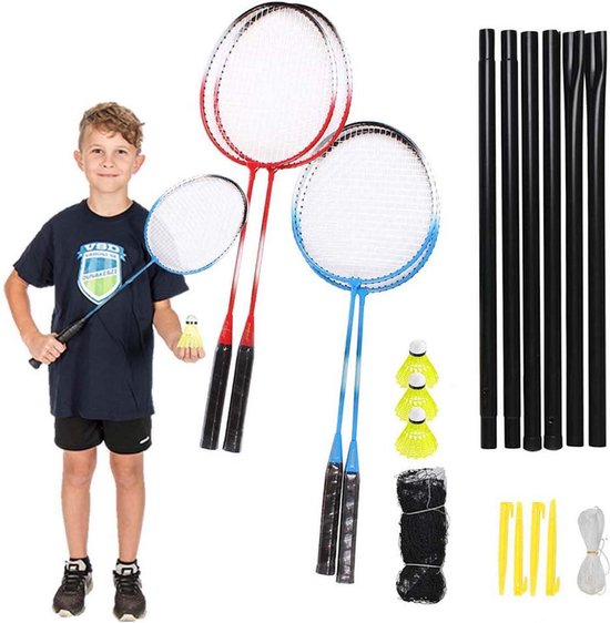 Oneiro’s Luxe 15-Delige Badmintonset SUN - Badmintonrackets - sport - zomer - badminton - tennis - Oneiro