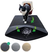 IGOODS - Kattenbakmat met filter - 45 x 60 - Waterdicht - Dubbele laag - Zwart