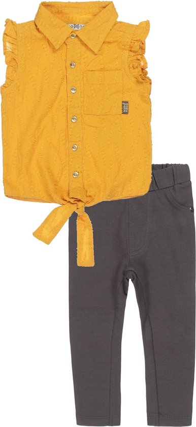 Koko Noko - Ensemble de vêtements (2 pièces) - Pantalon marron - Chemisier jaune - Taille 134