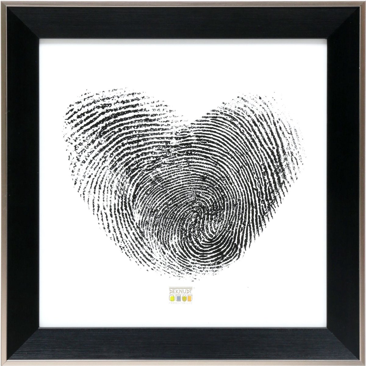 Deknudt Frames fotolijst S45FE2 - zwart - zilver buitenrand - 13x13 cm