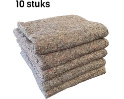 Ace Verpakkingen - Verhuisdeken / Opslagdekens - Verhuisdekens - 10 Stuks - 150 x 200 cm - Gestikte randen - Pakdeken - Beschermdekens - Grijs - Gerecycled