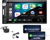 Boscer® Autoradio 2Din Universeel | Apple Carplay & Android Auto | 7' HD Touchscreen | USB - AUX - Bluetooth | Externe Microfoon & Achteruitrijcamera