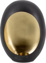 'Standing Egg' windlicht zwart met goud
