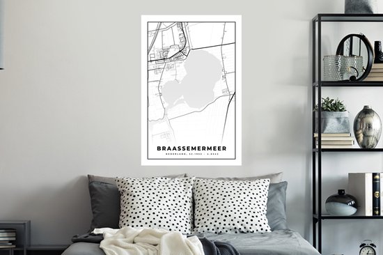 Stickers muraux - Nederland - Carte - Plan de la ville - Carte - Braassemermeer - 60x90 cm - Feuille adhésive
