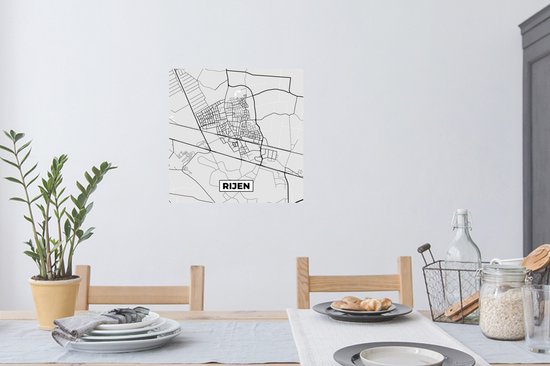 Muurstickers - Sticker Folie - Rijen - Plattegrond - Kaart - Stadskaart - Zwart Wit - Nederland - 80x80 cm - Plakfolie - Muurstickers Kinderkamer - Zelfklevend Behang - Zelfklevend behangpapier - Stickerfolie