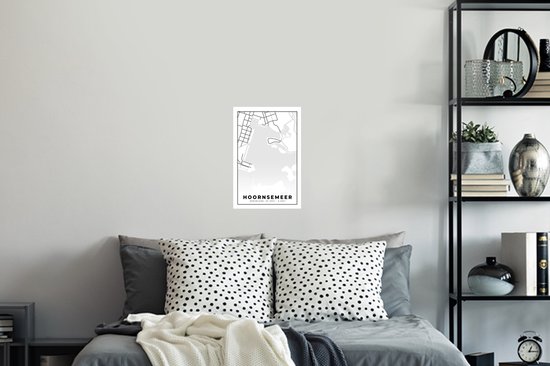 Muurstickers - Sticker Folie - Groningen - Plattegrond - Stadskaart - Kaart - Hoornsemeer - 20x30 cm - Plakfolie - Muurstickers Kinderkamer - Zelfklevend Behang - Zelfklevend behangpapier - Stickerfolie