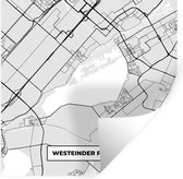 Muurstickers - Sticker Folie - Nederland - Westeinder Plassen - Plattegrond - Stadskaart - Kaart - 30x30 cm - Plakfolie - Muurstickers Kinderkamer - Zelfklevend Behang - Zelfklevend behangpapier - Stickerfolie