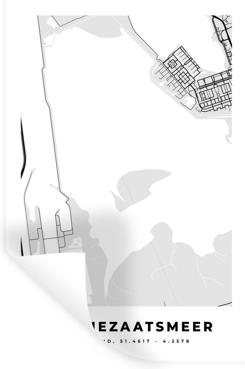Muurstickers - Sticker Folie - Nederland - Kaart - Plattegrond - Markiezaatsmeer - Stadska