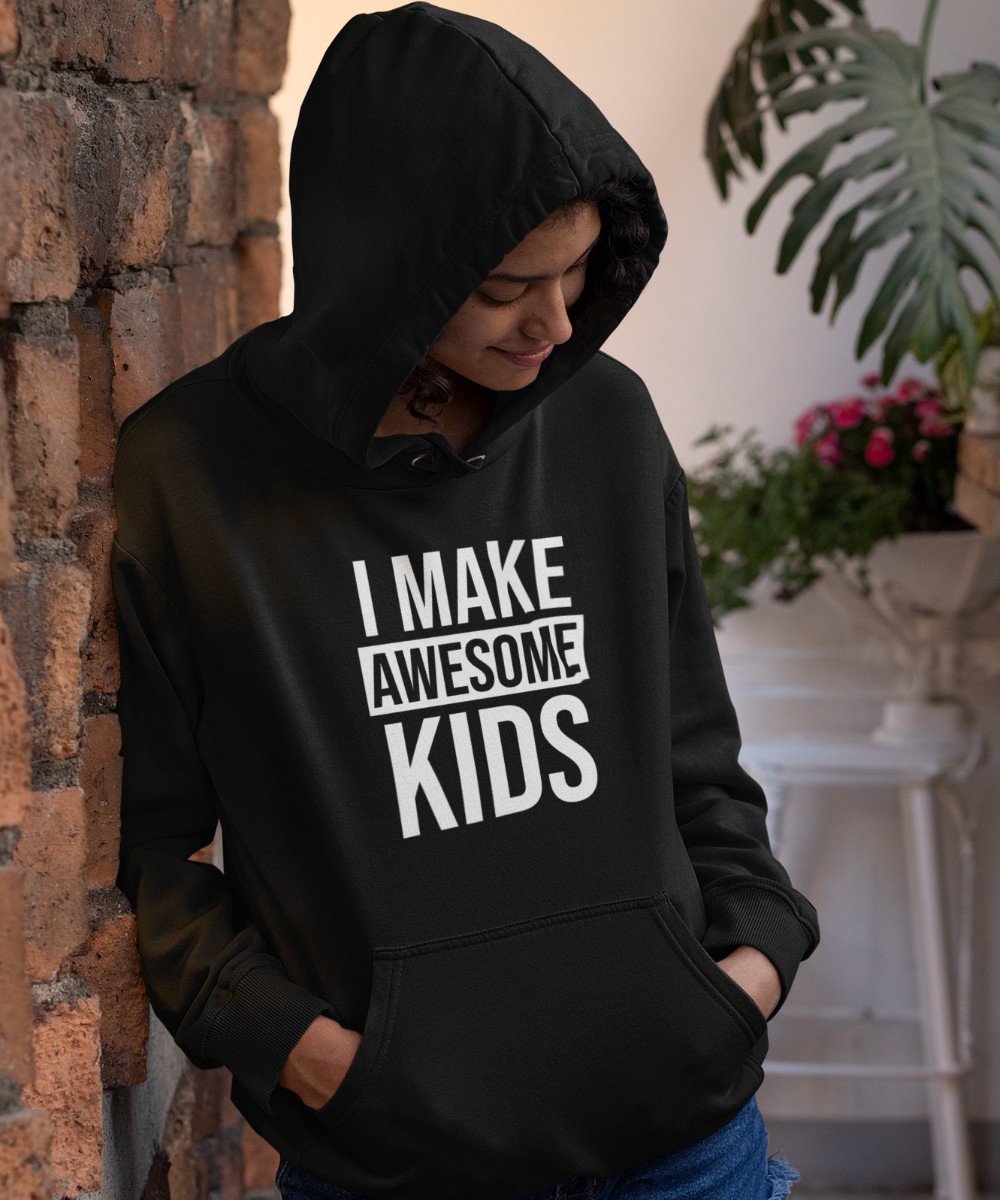 Moederdag Hoodie Awesome Kids - Kleur Zwart | Maat 3XL | Moederdag Cadeautje Voor Mama's