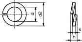TOOLCRAFT B5 D127:A2K 188667 Veerringen Binnendiameter: 5.1 mm M5 DIN 127 Verenstaal 100 stuk(s)