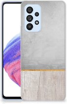 Smartphone hoesje Geschikt voor Samsung Galaxy A53 5G Backcase Siliconen Hoesje Wood Beton