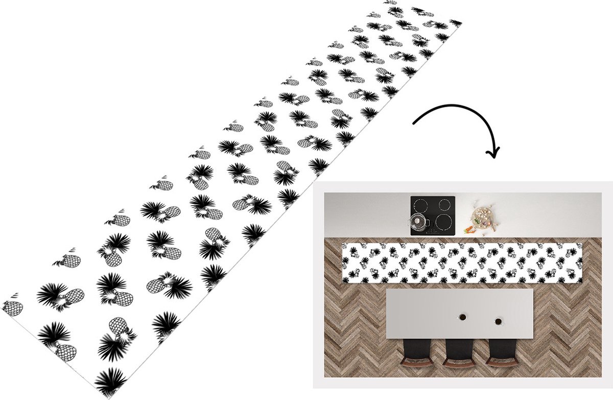 KitchenYeah Keukenloper - Keukenmat - Ananas - Patronen - Jungle - 360x60 cm - Keuken vloerkleed Multicolor