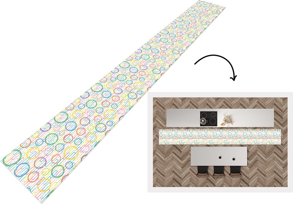 KitchenYeah Keukenloper - Keukenmat - Muur - Cirkel - Patronen - Keuken vloerkleed multicolor, foto 2