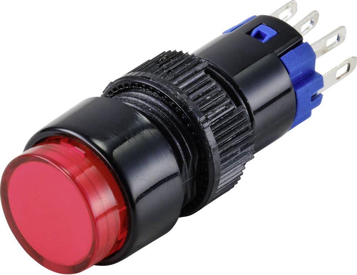 TRU COMPONENTS LAS2Y-11Z/R/12V Druktoets 250 V 3 A 1x uit/aan Continu Rood IP40 1 stuk(s)
