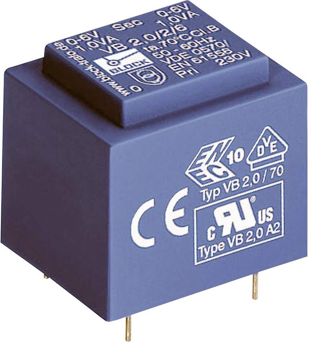 BLOCK VB 1,5/2/15 Printtransformator 1 x 230 V 2 x 15 V/AC 1.50 VA 100 mA