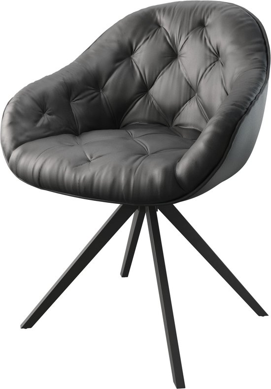 Chaise pivotante Gaio- Flex cross frame angulaire cuir noir noir