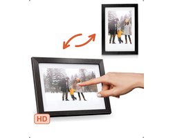 Digitale fotolijst met WiFi en Frameo App - 8 inch - Pora – HD+ -IPS Display – Zwart Hout - Micro SD – Touchscreen Digitale fotolijst met WiFi en Frameo App - 8 inch - Pora – HD+ -IPS Display – Zwart Hout - Micro SD – Touchscreen