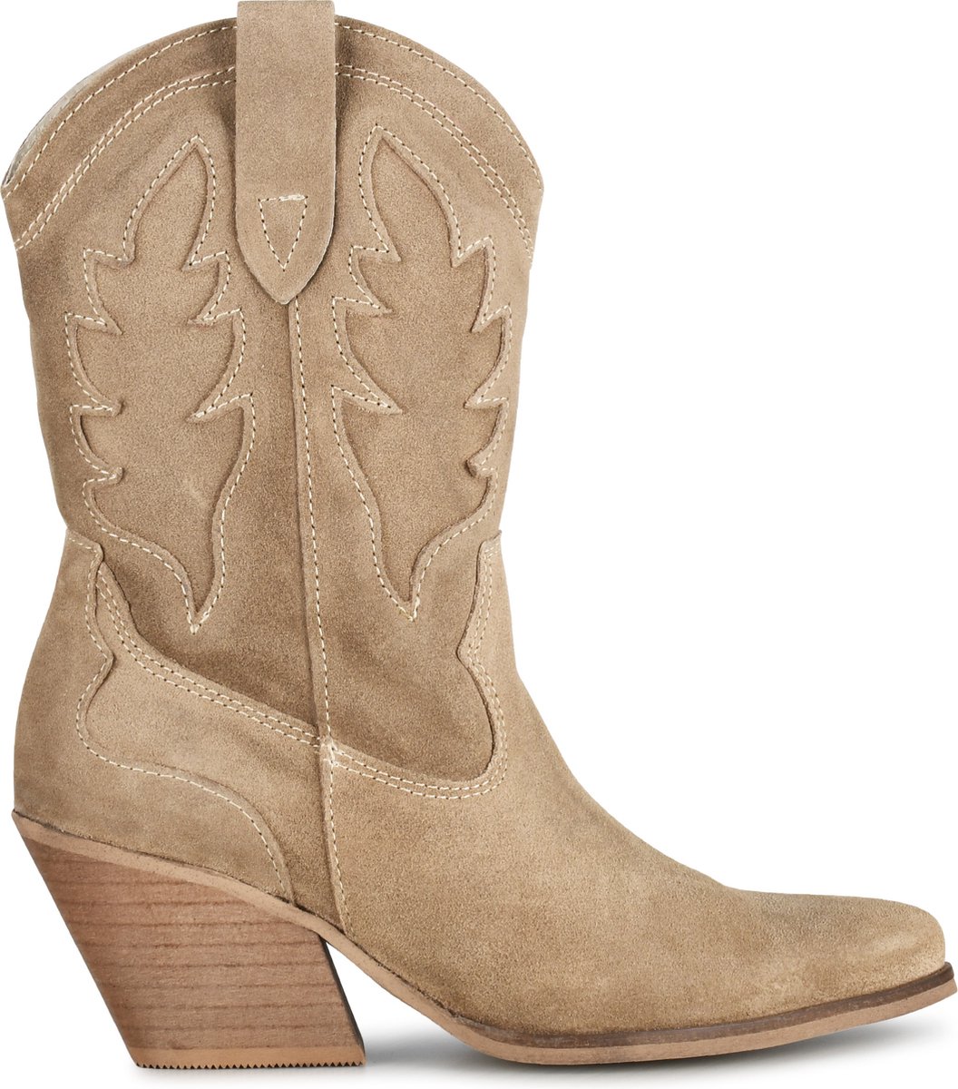 PS Poelman LOLA Dames Western Enkel Laarzen Beige bruin Maat 37 bol