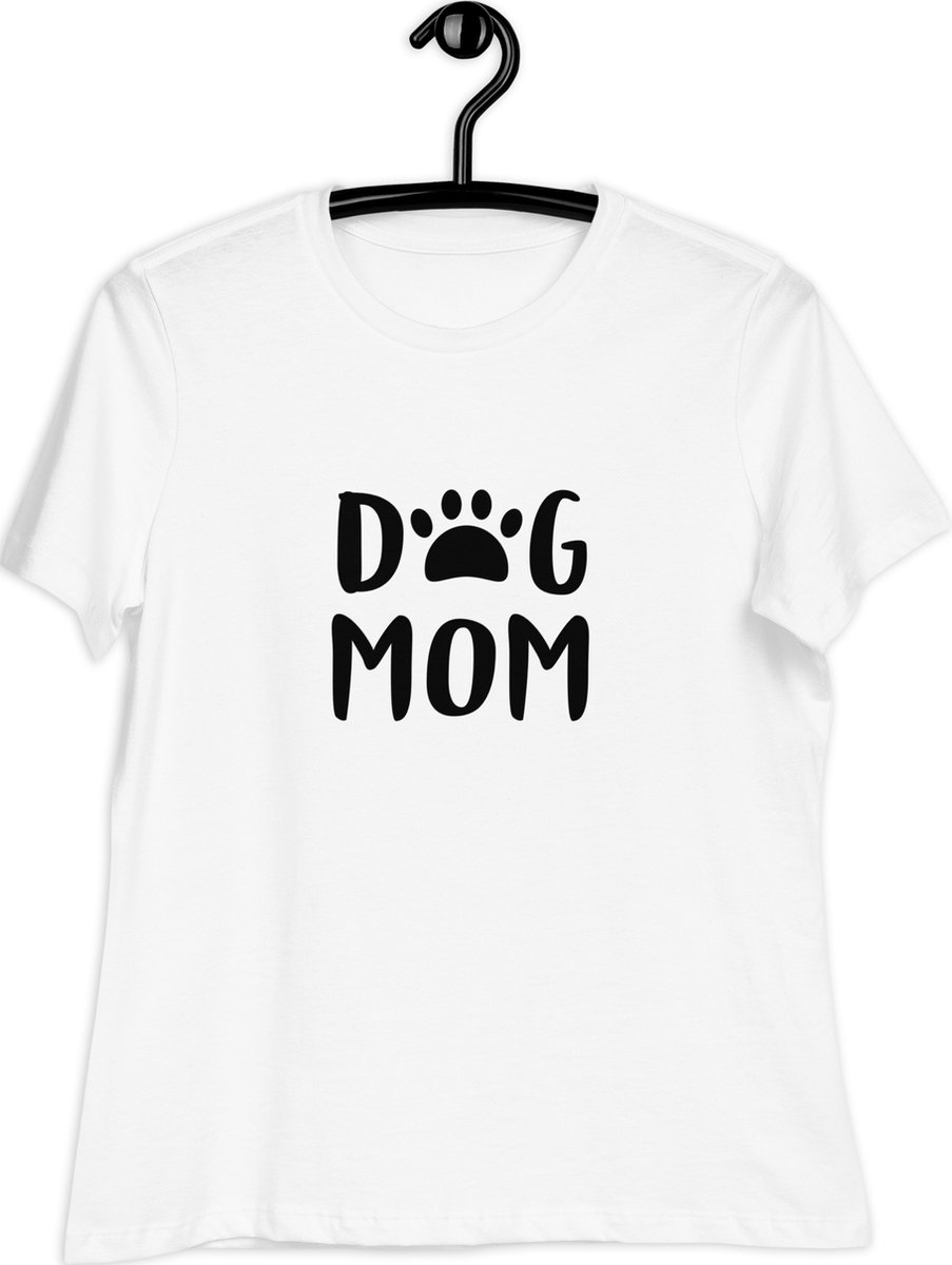T-shirt Dog Mom - Grappig Shirt Honden Print - MT S Wit