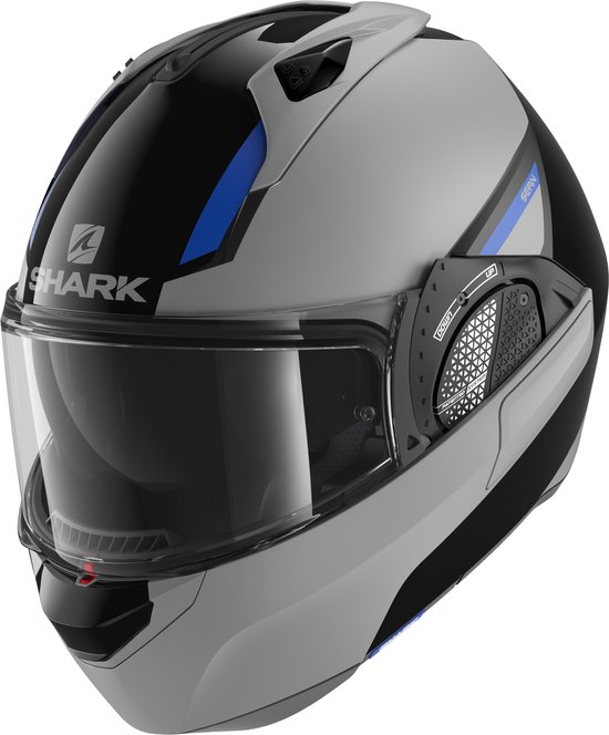 Casque modulable Shark EVO-GT casque moto Tekline argent bleu noir XL 61-62  cm